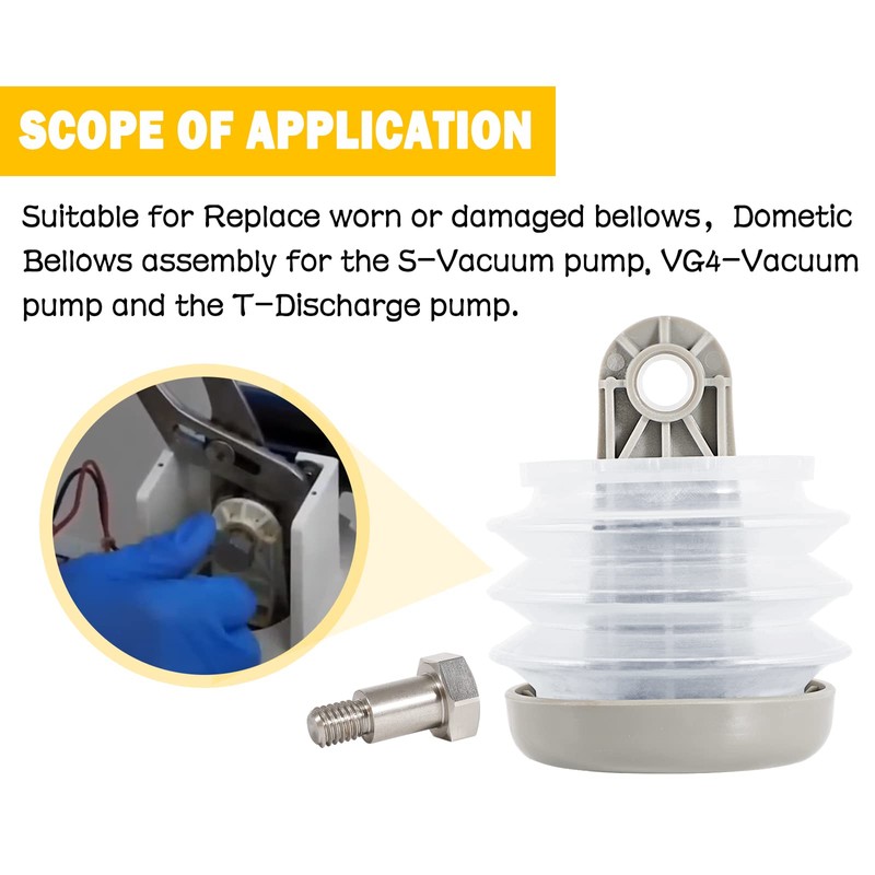 Fits for Dometic 385230980 Pump Bellow Kit Replace Including Bushing