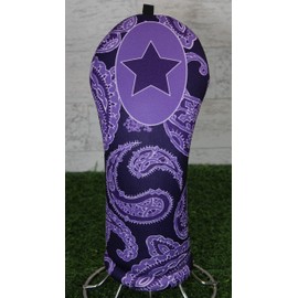Women's Purple Paisley Fairway Club Headcover Handmade by BeeJos