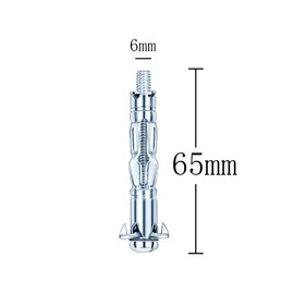 25pcs M6×65 Plasterboard Fixings Hollow Wall Anchor Hollow Wall Fixings Drywall Anchor Plugs m6 Wall Anchor Dry Wall Anchor Screws Heavy Duty Metal Fixings Anchors for Drywall Sheetrock Wall Fixings