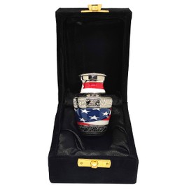 Akanksha Arts Classic Small Mini Cremation Keepsake Urn for Human Ashes – with Box and Velvet Box - 2.8 inch - US Flag Keepsake - Patriotic Urn