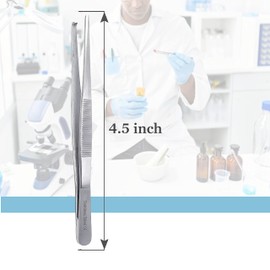 Specimen Spec Jar Forceps 4.5" (11.43cm), Blunt 1x2 Rat Tooth Straight Stainless Steel
