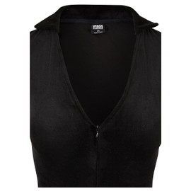 Urban Classics Women's Velvet Jumpsuit T-Shirt, black