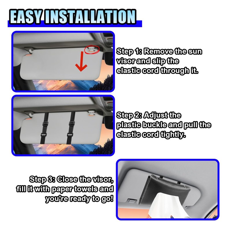 Car Visor Tissue Holder - Leather Tissue Box Holders Car