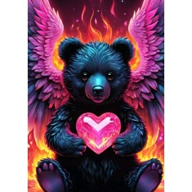 Bear Diamond Painting Kits for Adults, 5D DIY Love Diamond Art Kits for Beginners Round Full Drill Painting with Diamonds Gem Art Crafts for Home Wall Decor Gift 30x40cm