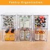 Zero Zoo 4Pack Large Stackable Kitchen Storage Drawers, Clear Foods