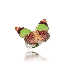 Schön Gartenkollektion Blumen und Schmetterlings Form Statement Ringe Schmuck für Freundin (Stil 17 - Grün)