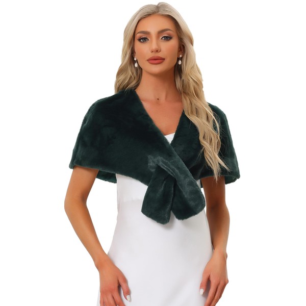 Allegra K Faux Fur Shawl Shrug for Women's Bridal Stoles