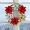 FainFun Glitter Christmas Flowers, Pack of 15, 14 x 14