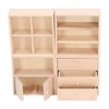 Doll House Cabinet, 4 Pcs 1/12 Miniature Wooden Dollhouse Furniture