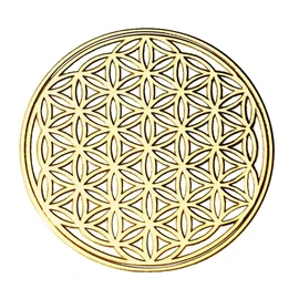 RELIGHT Flower of Life Sticker Metal, Divine Geometry, Orgonite, Decorative Material, Flower of Life, Gold, 0.6 inches (1.5 cm), Pack of 6