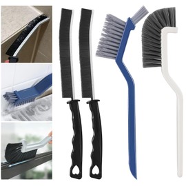 Pack of 4 Grout Brush, Multifunctional Hard Bristle Corner Cleaning Brush, Gap Cleaning Brush, Corner Cleaning Brush, for Tile Floors, Door Window Rails, Bathroom, Kitchen