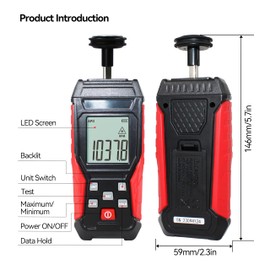 HFS(R) Tachometer Contact & Non-Contact Digital Tachometer, Non-Contact 3~100000RPM & Contact 3~19999RPM, High Accuracy RPM Tachometer