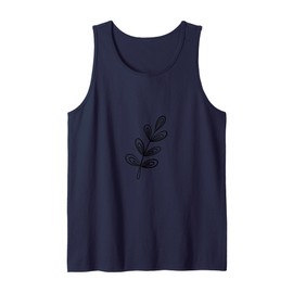Cute Leaves Pattern Botanical Leaf Minimalism Japandi Tank Top
