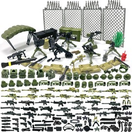 Toynificent Military Weapon Pack, 171 Pcs WW2 Building Block Set, Military Soldier Weapon Sets, WW2 Building Accessories, Compatible with Major Brand