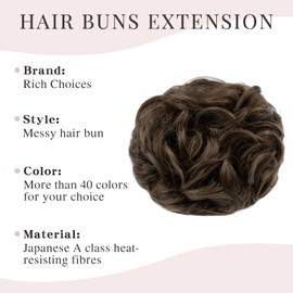 Messy Bun Hair Piece Fake Hair Bun Hair Scrunchies for Women Hair Buns Hair Piece Messy Bun Hair Bun For Women - Dark Ash Brown