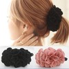 Meilliwish Flowers Rose Hair Clip Ponytail Holder(H41)(WineRed)