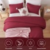 ROSGONIA King Size Comforter Set Dark Red,3pcs King Comforter Set(1