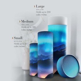 Aurora Borealis Scattering Tubes for Human Ashes TSA Approved Scattering Urn and Eco-Friendly Biodegradable Urns for Human Ashes & Biodegradable Urn for Burial at Sea