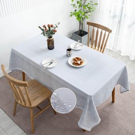 MANGATA CASA Rectangle Tablecloth Cotton Waterproof and Wrinkle Resistant Washable Jacquard Polyester Table Cloth for Kitchen Dining/Party/Indoor and Outdoor Use(Gray,60x120 inch)
