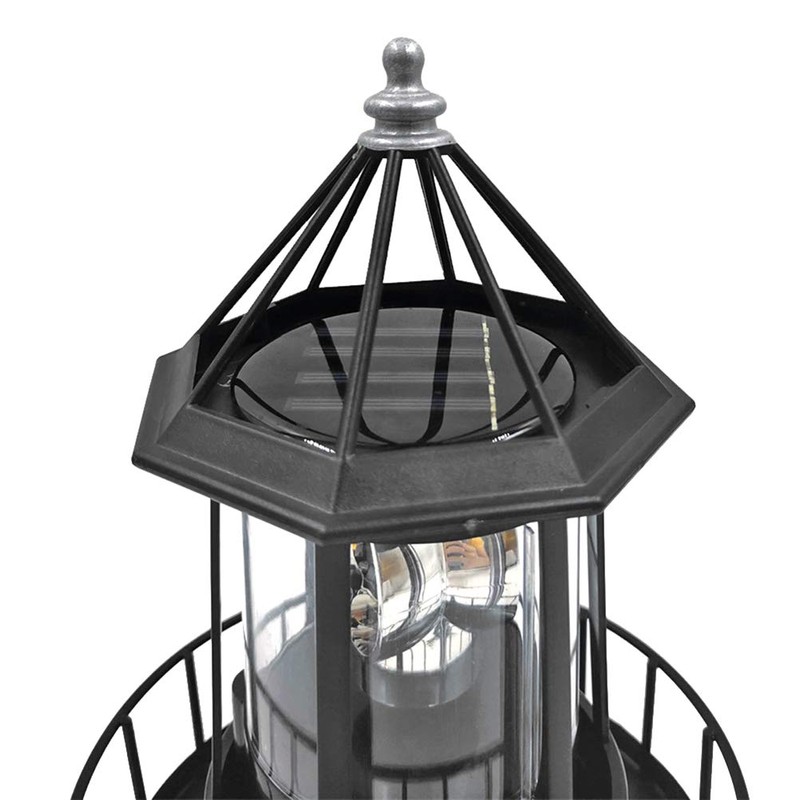Hyuduo LED Solar Rotating Lighthouse Light Pillar Lights Solar Garden