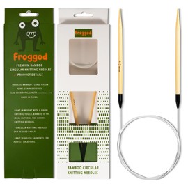 Froggod Bamboo Circular Knitting Needles Size 7 – 3.15-inch Bamboo Knitting Needle Tips, 31.5-inch Total Length, Lightweight Wooden Needles