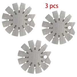 Adyoney 3 PCS Brushed Silver 15-120 Degree Bevel Gauge, Stainless Steel Axe Angle Gauge Round Shape