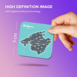 1x Square MDF Magnet 5cm - Mallorca Holidays Compass Map - Fridge Locker Office Whiteboard Toolbox #60412