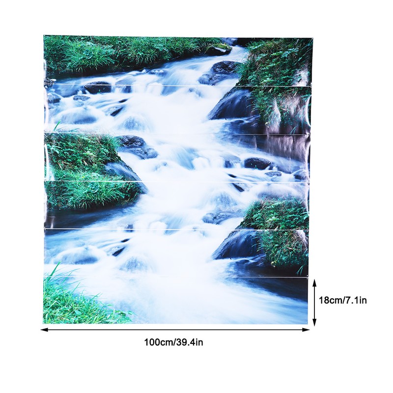 6pcs Waterproof Waterfall Pattern Stair Stickers 3D Self Adhesive Wall