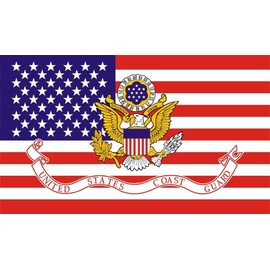 MWS 3x5 U.S USA United States Coast Guard Super polyester nylon Flag 3'x5' House Banner 90cm x 150cm Grommets Double Stitched Premium Quality Indoor Outdoor Pole Pennant