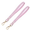 TIXIPEM Wristlet Strap [2PCS] - PU Leather Hand Strap for Wallet & Purse & Clutch & Cellphone Key Lanyard - [Pink-Gold-8.27In] Replacement Wrist Strap