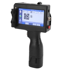 Luqeeg Handheld Inkjet Printer, Portable Handheld Printer with Ink Cartridge, 4.3 inch, Print Height 2‑12.7mm, Quick Drying, Inkjet Coder for Text QRCode, Barcode