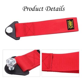 Exsbtay® Pack of 2 Tow Loop Universal, High-Strength Tow Rope, Tow Rope for Racing Car, for Front and Rear Bumper, Racing Universal Tow Rope (Red)