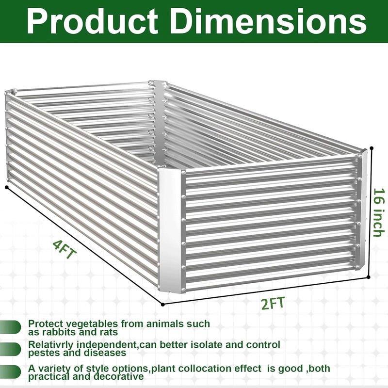 CATMANOR 3 Pack Tall Corrugated Galvanized Steel Raised Garden Bed