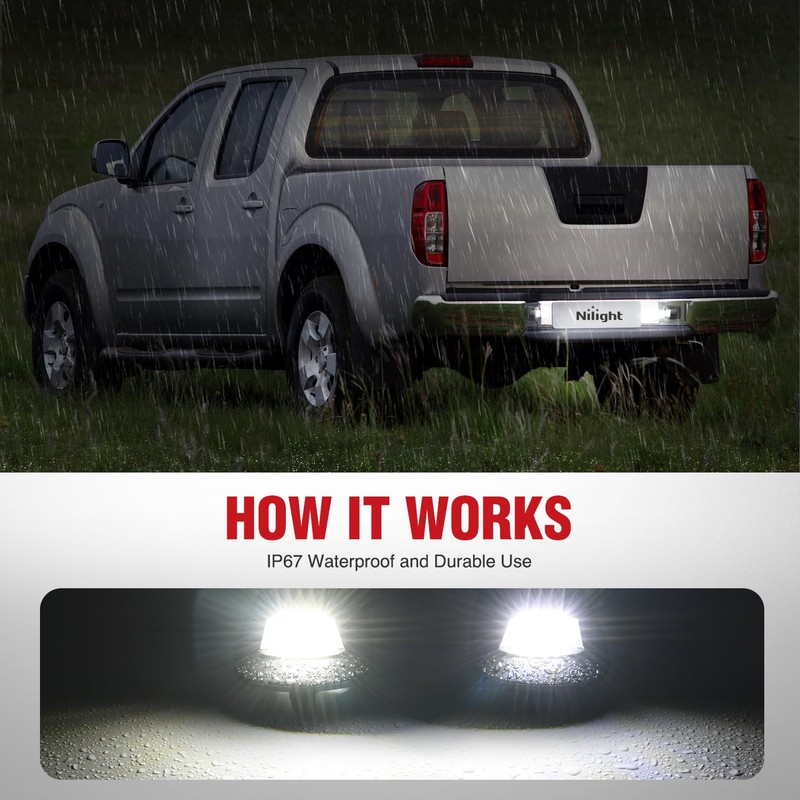 Nilight License Plate Lights Compatible with 1997 1998 1999 2010