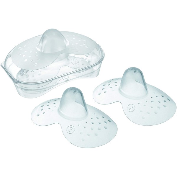MAM Nipple Shields Size Large (Pack of 2), Breast Shields with Sterilisable Travel Case, Breast Protectors to Support and Enhance Breastfeeding
