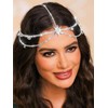 Latious Rhinestone Star Head Chain Jewelry Silver Sparkly Crystal Bride