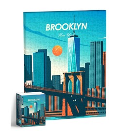 PieceRelax HN1402 366 Piece Plastic Canvas Puzzle [Studio Inception_New York Impression, Brooklyn] (9.5 x 12.2 inches (24 x 31 cm), Difficult for Adults, No Fragments
