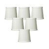 Set of 6 Light Oatmeal Linen Drum Chandelier Clip-On Lampshade