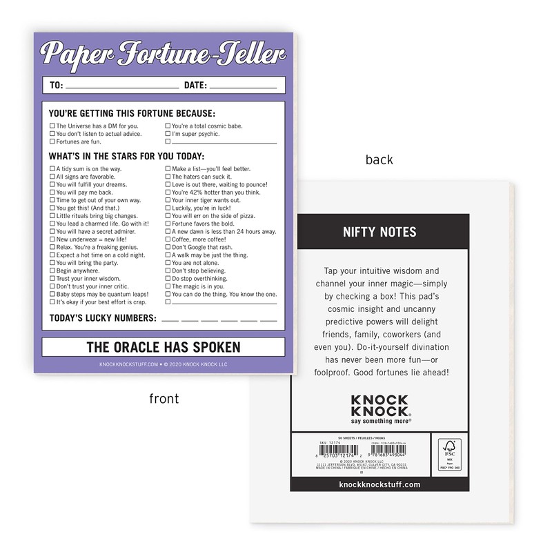 Knock Knock Paper Fortune Teller Nifty Note Pad - Oracle