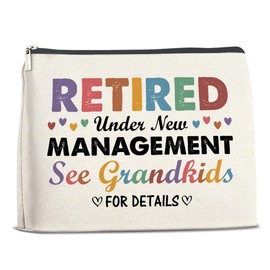 FYDHQSS Retirement Gifts Makeup Bag for Women, Retirement Decorations Travel Gift Retired Party Supplies Gifts for Friends Coworker Teacher Cosmetic Bag with Zipper Travel Toiletry Pouch for Purse