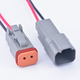 DECKBU 2 Pin Automotive Sealed Electric Plug Male Female Waterproof Connector Wire Harness DT Series DT06-2S DT04-2P