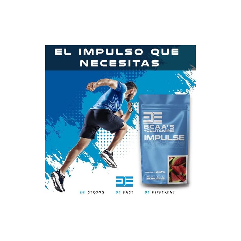 Impulse Bcaas Glutamina 1 Kg 50 Servicios sabor sandia