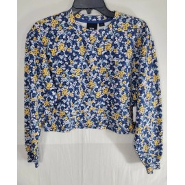 VANS *VANS Women’s XS Deco Ditzy Cropped Crew Fleece Long Sleeve Top Sweater New Tags