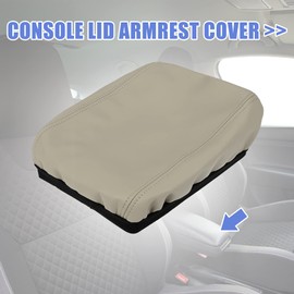 X AUTOHAUX Car Center Console Lid Armrest Seat Box Cover Protector Replacement Microfiber Leather for Honda CRV 2017-2021 Beige