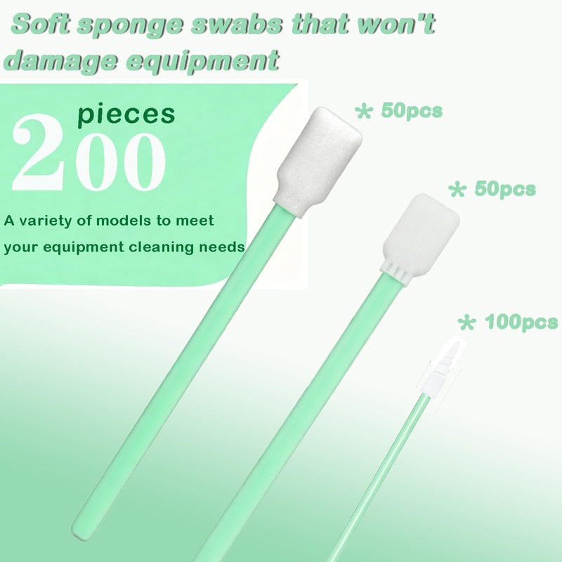 200pcs Foam Cleaning Swab Sticks,Dust-Free Cleaning Sponge Tip Swabs