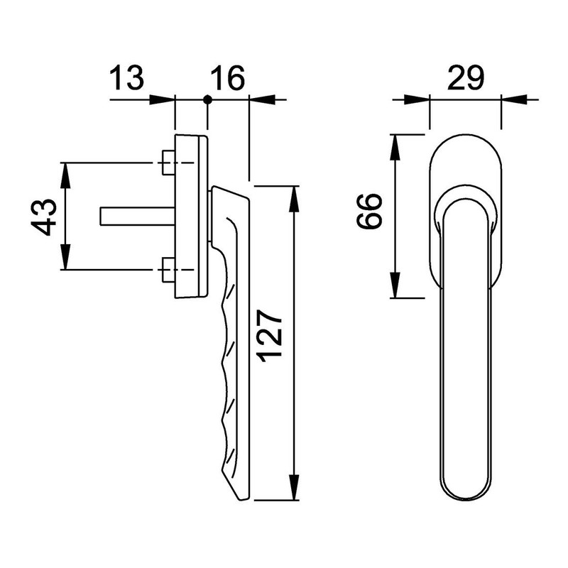 HOPPE Duraplus Luxembourg Window Handle in Aluminium Traffic White