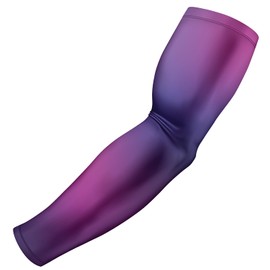 B-Driven Sports Pro-Fit Compression Arm Sleeve for Baseball, Football and Athletic - For Men, Women, Youth, Kids - 42 Colors, Ombre | Mixed Purple, XXX-Small (Youth Standard)