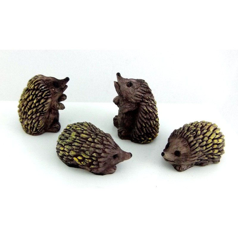 Melody Jane Dollhouse Miniature Accessories Animal Set of 4 Hedgehog