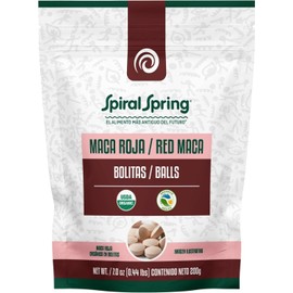 Maca Roja en Bolitas 200g - Orgánica Certificada Premium - Suplemento Alimenticio de Origen Andino - Superfood de Alta Calidad. (1 Pz)