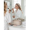 KITENROM Makeup Bag Portable Travel Cosmetic Bag with Brush Holder，Waterproof